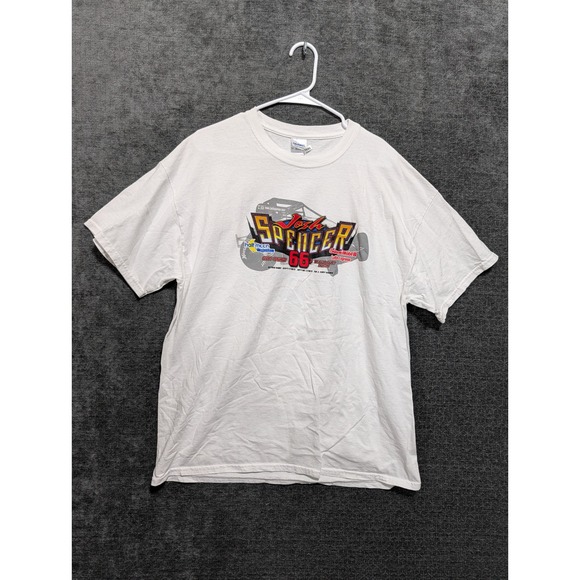Gildan Josh Spencer Racing T-Shirt Mens XL White Sprint Car Kokomo Indiana Tee - Picture 2 of 5